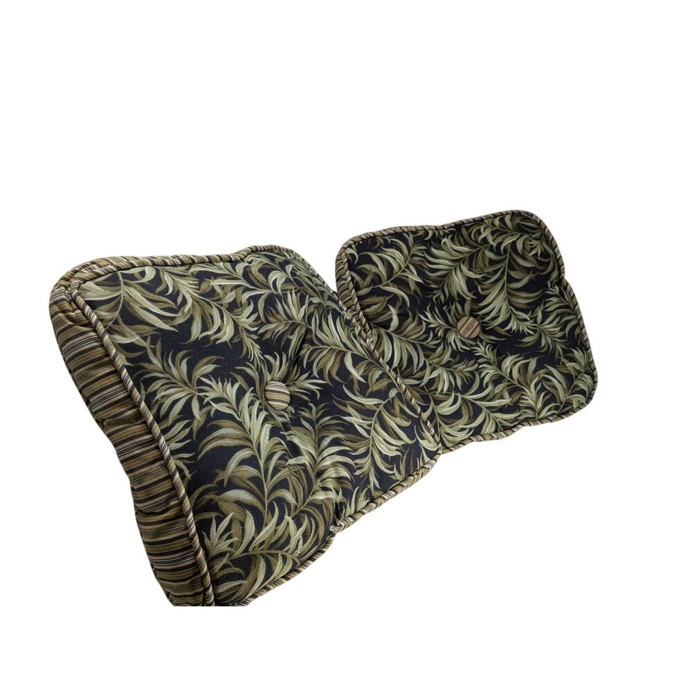 Waverly 15" Maui Ebony Gusset Pillow Set Cotton/Polyester Black & Green Tropical